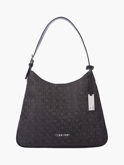 Calvin Klein Táskák & Kiegészítők HU554633 | Calvin Klein Logo Jacquard Női Hobo Táska Fekete